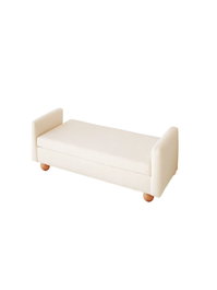 Atelier Del Sofa Banco TEDDY Sandikli - Blanco Tela Suave para Sala de Estar o Dormitorio, Medidas 115x50x40 cm
